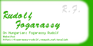 rudolf fogarassy business card